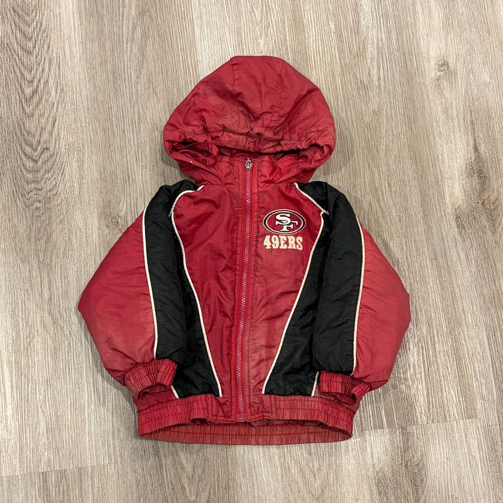 Vtg 90s San Francisco 49ers Touchdown Club Youth/Toddler NFL Puffer Jacket 4T